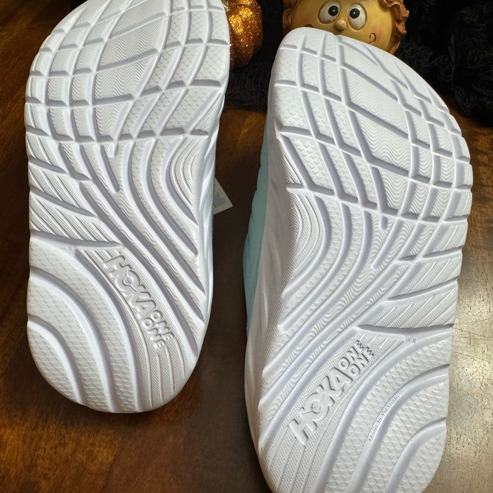 Hoka One One Ora Comfort Recovery Eggshell Blue and White Recovery Slides size 8 - Picture 5 of 5